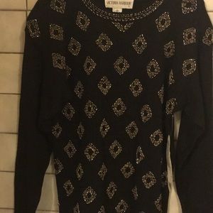 Victoria Harbour Sweaters - Black Multi Beaded Women’s Sweater NEW W/Tags Sz S Victoria Harbour Sweaters - Black Multi Beaded Women’s Sweater NEW W/Tags Sz S